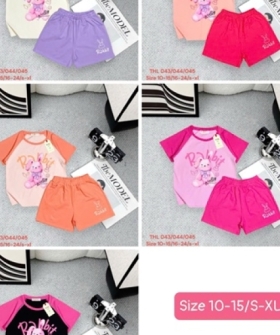 bộ thun đùi bé gái 10/15