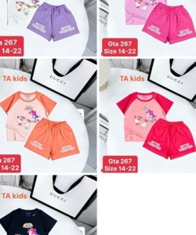 gta267 bộ thun bé gái kuromi hello kitty 14/22
