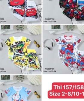 bộ thun lạnh bé trai 10/14