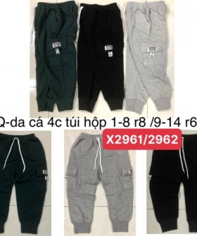  quần thun dài da cá túi hộp bt 1/8