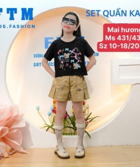 bộ kaki bé gái 10/18