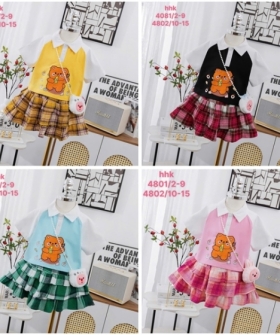 bộ chân váy sọc bé gái 2/9